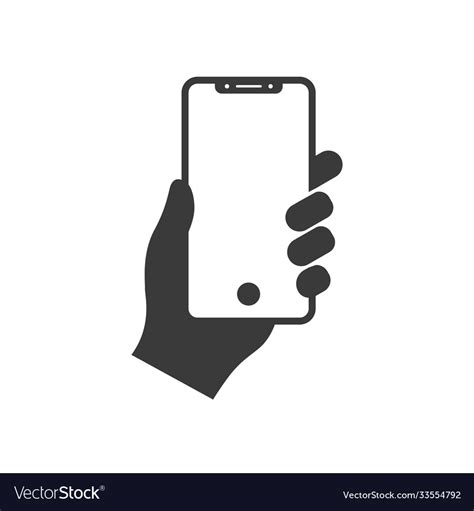 Hand Holding Modern Mobile Phone Icon Royalty Free Vector