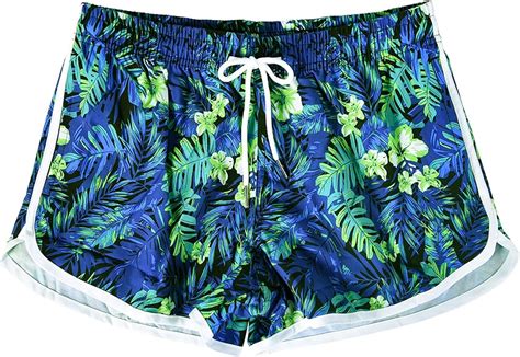 Summer Beach Shorts For Women Quick Dry Floral Elastic Drwastring Casual Summer Board Shorts