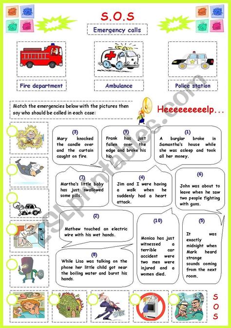 Emergency Worksheets For Kids