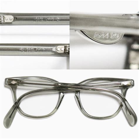 Vintage 1960s 70s American Optical Uss Military Official Gi Glasses Gray Smoke 44 20