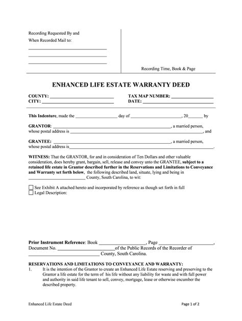 Life Estate Deed South Carolina Fill Out And Sign Online Dochub