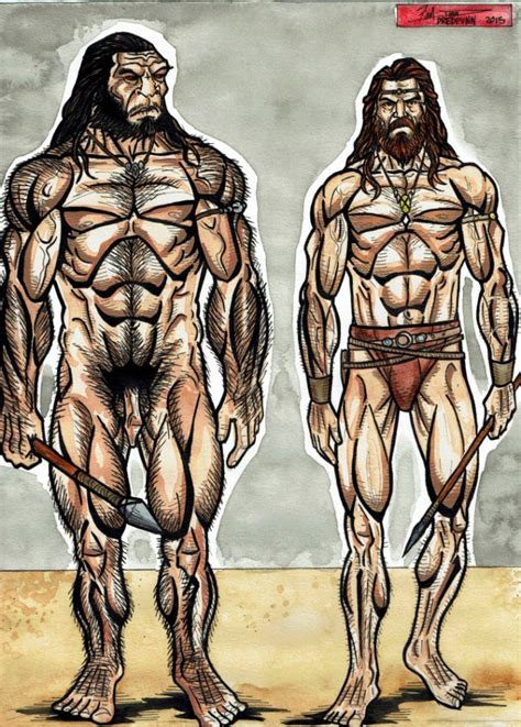 Full Body Neanderthal Comparison Bigfoot Illustrated