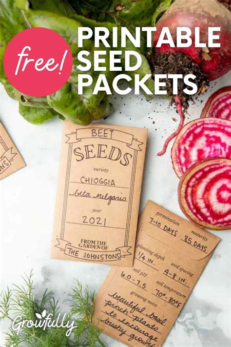 Printable Seed Packets For Seed Saving And Sharing Growfully