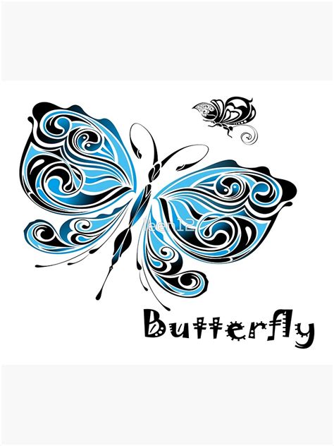 Blue Butterfly Art Print By Leen12 Redbubble