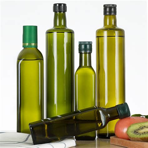 ml ml ml dark green clear  square olive oil glass bottle  ropp cap olive oil