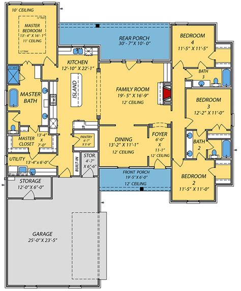 Plan 83939jw 4 Bed French Country House Plan With Split Bedrooms