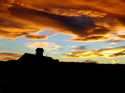 Sunset Over Country School House Picture Free Photograph Photos