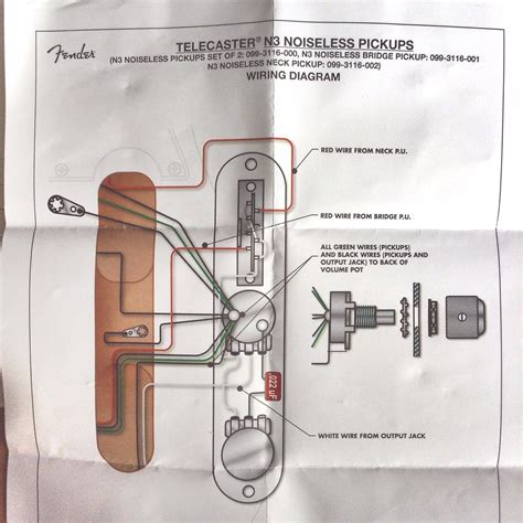 fender telecaster  noiseless pickups wiring diagram flickr