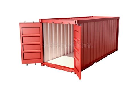 Empty Shipping Container With Open Doors Stock Illustration
