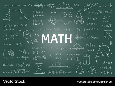 Doodle Math Blackboard Mathematical Theory Vector Image