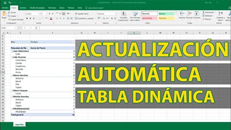 Como Actualizar Una Tabla Dinámica En Excel Automáticamente 2018