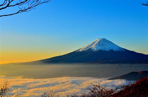 Clouds Dawn Dusk Fog Japan Landscape Mist Mount Fuji Mountain