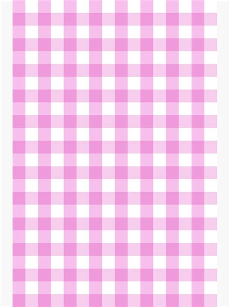 Pink Gingham Pattern Metal Print By Newburyboutique Redbubble