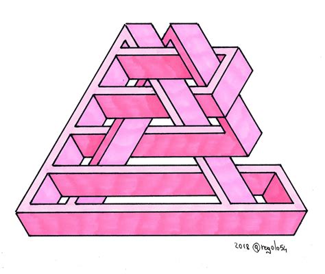Escher Art Penrose Triangle Isometric Drawing Art Worksheets Math