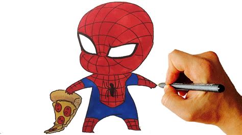 How To Draw Spiderman Chibi From Marvel Characters Easy