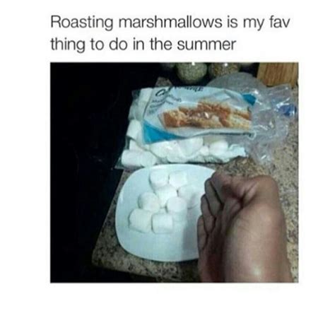 someone is cooking marshmallows in the summer