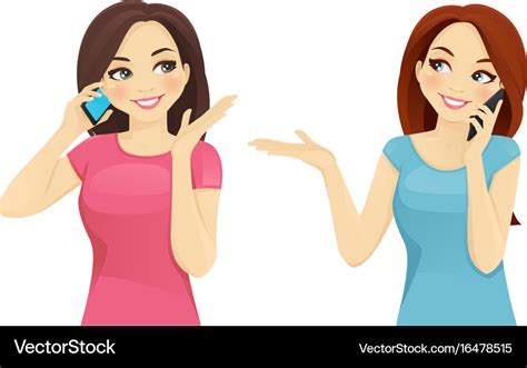 Friends Talking On Phone Royalty Free Vector Image