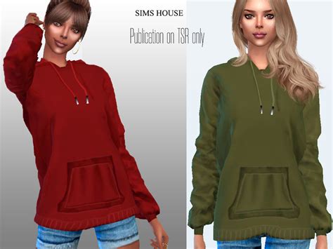 The Sims Resource Womens Hoody Without A Print In Dark Colors