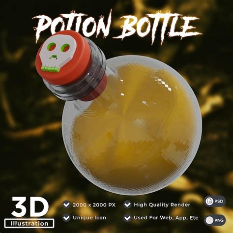 Icône 3d De Bouteille De Potion PSD Premium