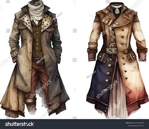 Steampunk Clothes Clipart Isolated Vector Illustration Stock Vector