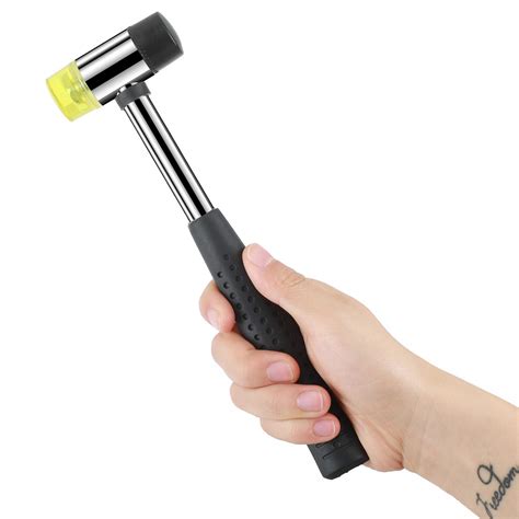 Double Faced Head Larger Small Rubber Hammer Mallet Nonslip Grip 2535