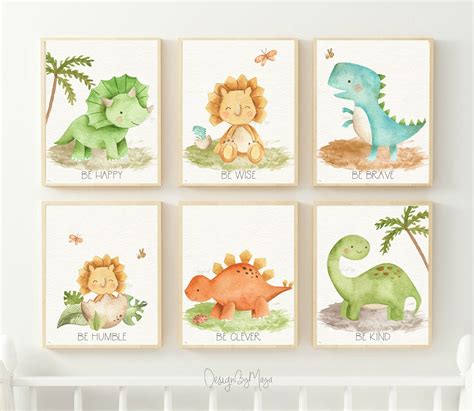 Home Decor Dinosaur Boys Room Print Dinosaur Playroom Prints Dinosaur