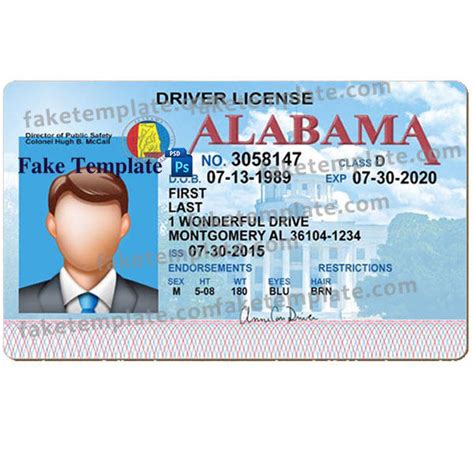 Blank Alabama Drivers License Template
