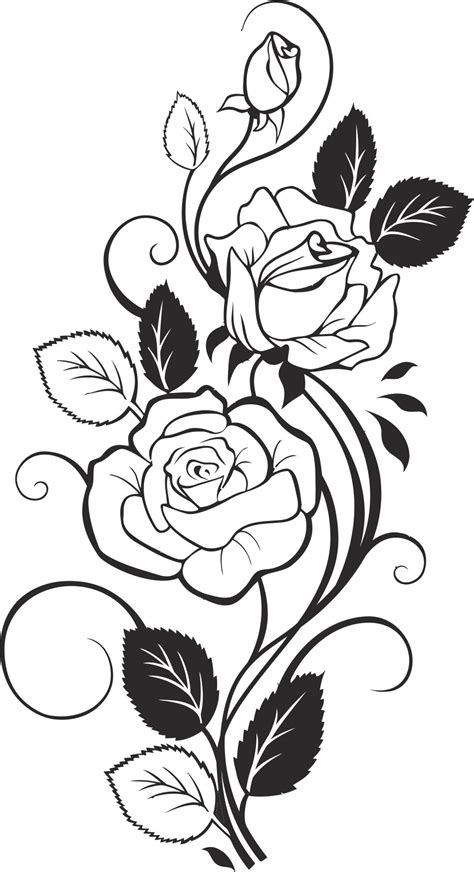 Ideas Of Image Roses Clipart Black And White The Best