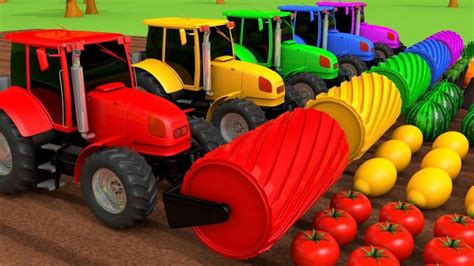 کارتون ماشین ها شخم زدن میوه و سبزیجات با تراکتور Kids Tv تماشا