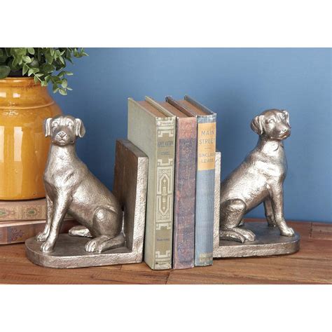 8 In X 5 In Polystone Sitting Dog Bookend 78811 The Home Depot