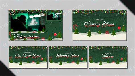 Festive Christmas Twitch Overlay Package Hexeum