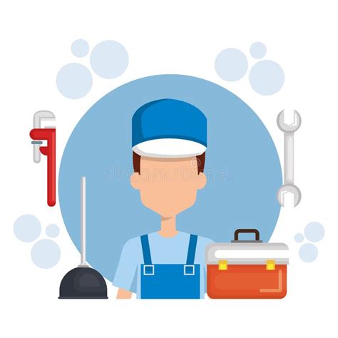 Plumber With Tool Set Stock Vector Illustration Of Design 143489530