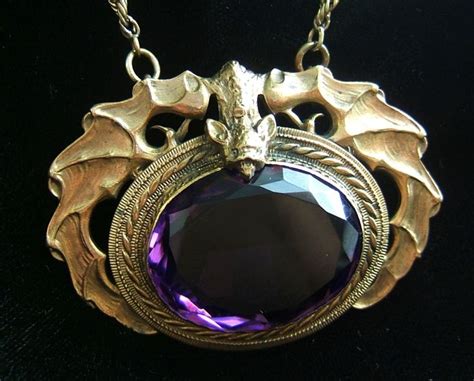 Awesome Art Nouveau Bat Necklace Chayslove Bat Jewelry Gothic Jewelry