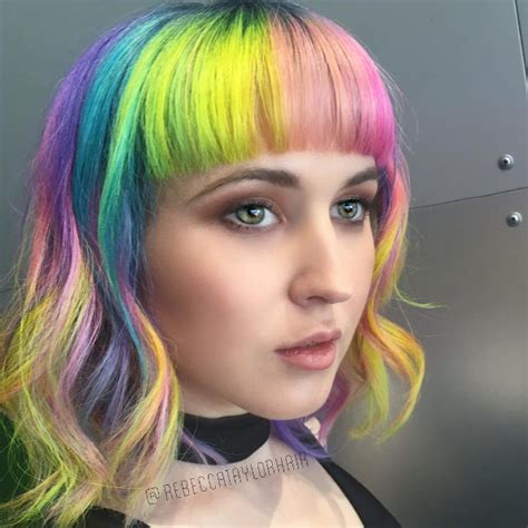 See This Hairstylists Most Amazing Rainbow Creations Short Bob