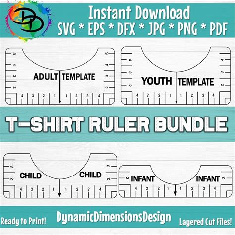 Tshirt Ruler SVG Bundle T-shirt Alignment Tool DXF Shirt - Etsy