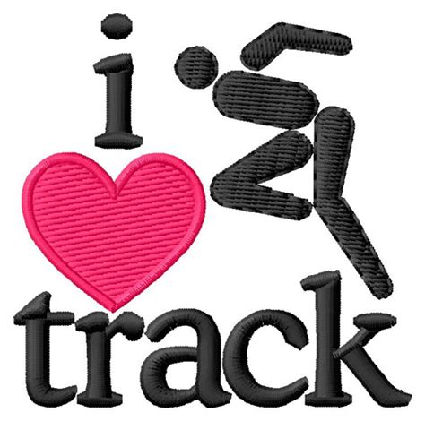 Sports Embroidery Design I Love Trackrunner From Grand Slam Designs