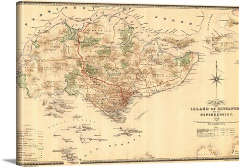 Vintage Map Singapore Vintage Asia Maps Print From Print Masterpiece