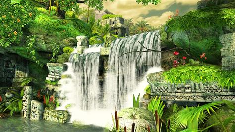 Mayan Waterfall 3d Screensaver And Live Wallpaper Hd Youtube