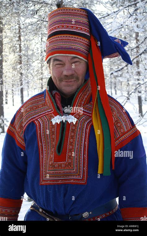Laplander In Traditional Costume Sami Traditional Dress Stock Photo