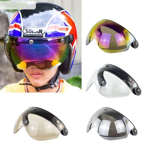 glasses 3 snap 3 4 helmet shield with flip up hinge for torc t50 vintage motorcycle helmets