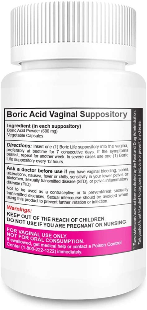 Nutrablast Boric Acid Vaginal Suppositories 100 Pure Made In Usa