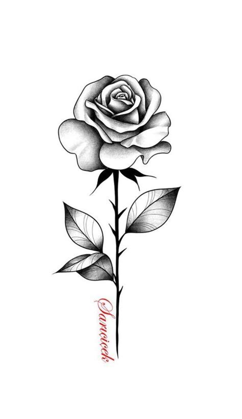 Common Simple Rose Tattoo Stencil That Make You Charming Tattoospunchcom