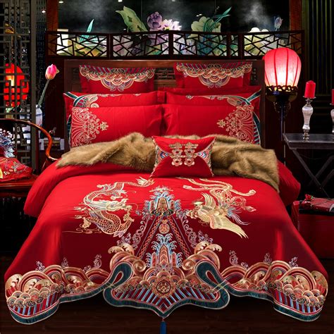 Buy Chinese Traditional Red Sheet Asian Bedding Queen