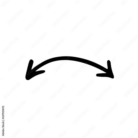 Black Double End Arrow Vector Icon Hand Drawn Vector Illustration