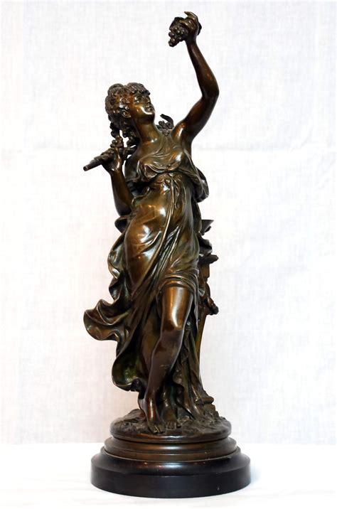 Bronze Statue Of Lady With Grapes Antique Bronze Statue Antique Silver