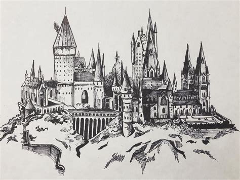 Hogwarts Castle Drawing Hogwarts Castle Drawing Harry Potter Sketch