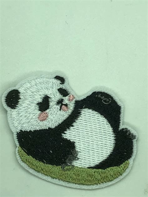Panda Patch Iron On Embroidered Patches Ebay