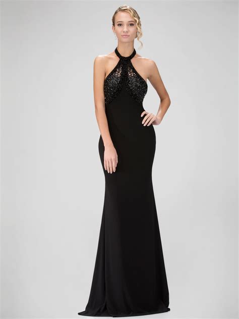 Thin Strapped Halter Top Prom Evening Dress Sung