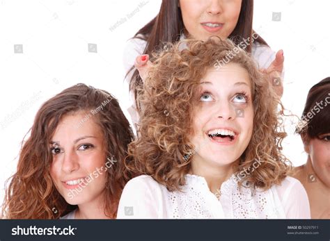 Group Happy Pretty Laughing Girls Over Stock Photo 50297911 Shutterstock