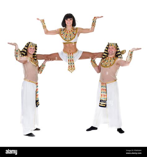 Dancers Dressed In Egyptian Costumes Posing Stock Photo Alamy